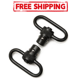 1.25" Standard Push Button Swivels - BLACK (Set of 2)